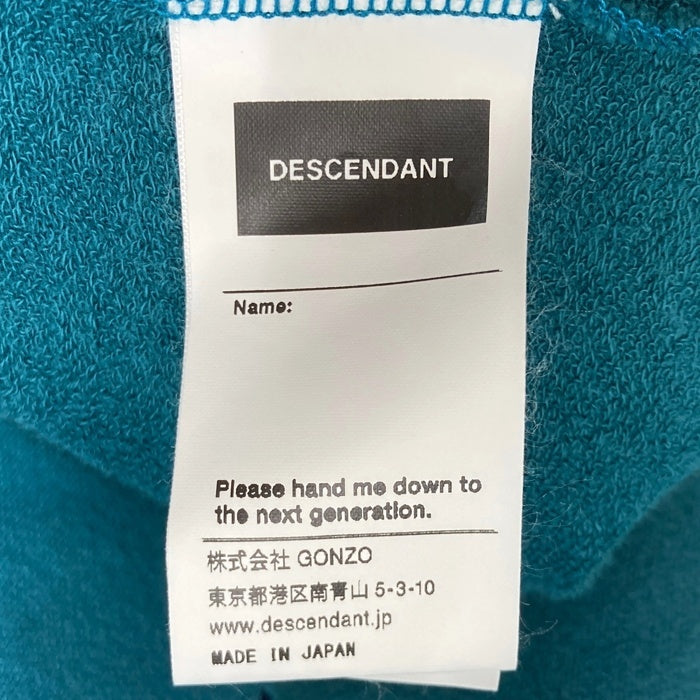 DESCENDANT ディセンダント ロゴ刺繍 裏起毛 タートルネックスウェットトレーナー グリーン size2 瑞穂店