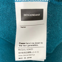 DESCENDANT ディセンダント ロゴ刺繍 裏起毛 タートルネックスウェットトレーナー グリーン size2 瑞穂店