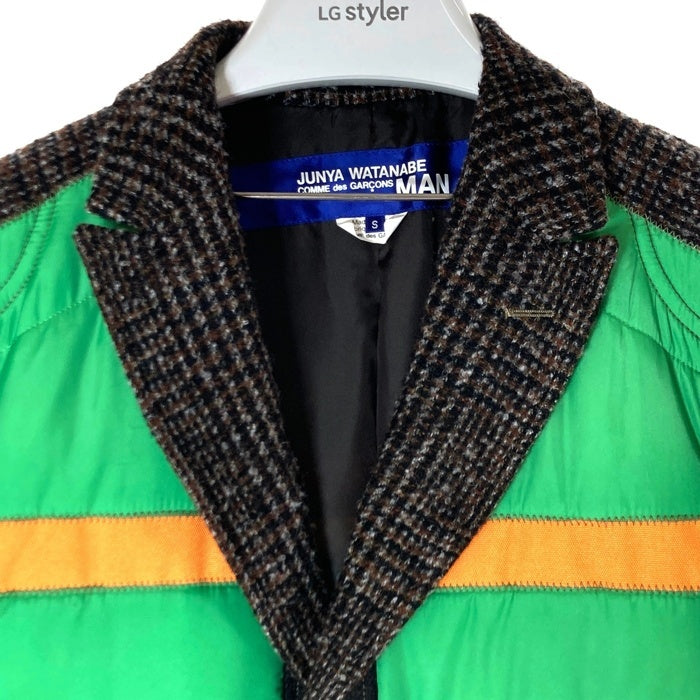JUNYA WATANABE COMME des GARCONS MAN ジュンヤワタナベ コムデギャルソンマン WF-J008 AD2020 中綿切替 テーラードジャケット グリーン sizeS 瑞穂店