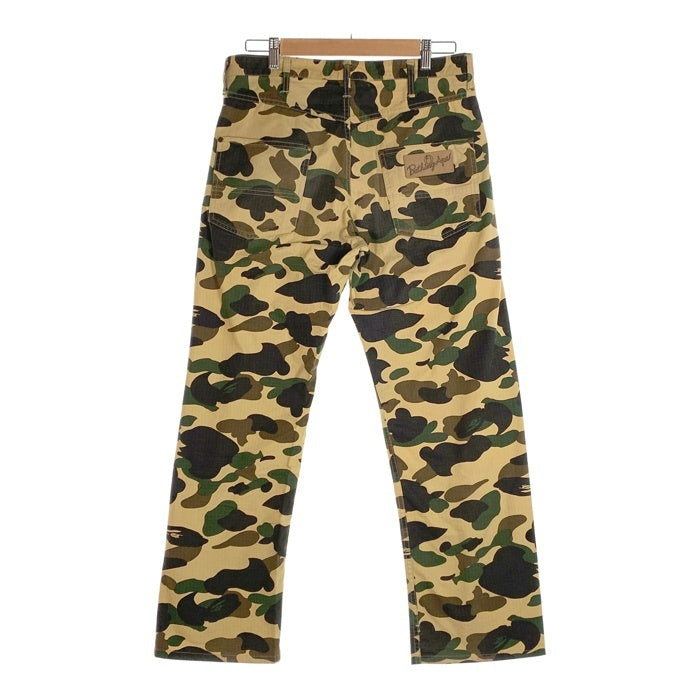 A BATHING APE アベイシングエイプ コットンリップストップ 5ポケットパンツ サルカモ Size L 福生店