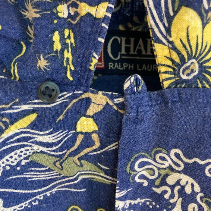 CHAPS RALPH LAUREN チャップス ラルフローレン レーヨン リネン オープンカラーシャツ ネイビー 半袖 アロハ Size L 瑞穂店