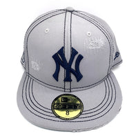 NEW ERA ニューエラ MFC STORE エムエフシーストア CUSTOM COLLECTION 59FIFTY Newyork Yankees ニューヨークヤンキース ダメージ加工 サイドパッチ Design by YUGO ベースボール キャップ グレー Size 8 (63.5cm) 福生店
