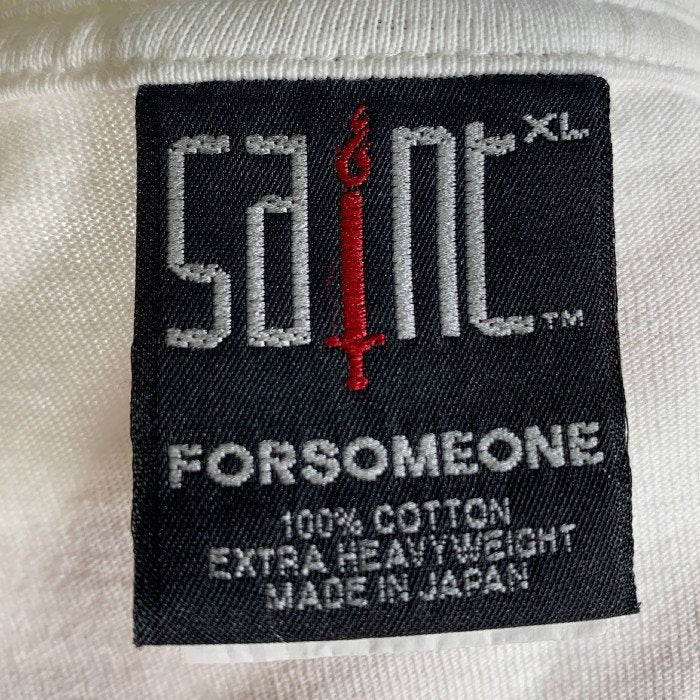 SAINT Mxxxxxx セントマイケル 23AW FORSOMEONE SS T-SHIRT プリントTシャツ ホワイト USED加工  SM-A23-0000-C10 Size XL 福生店
