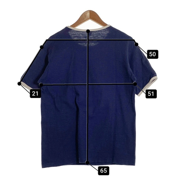 WAREHOUSE ウェアハウス CLARKS VILLE 半袖 Tシャツ ネイビー 4059 Size L 福生店