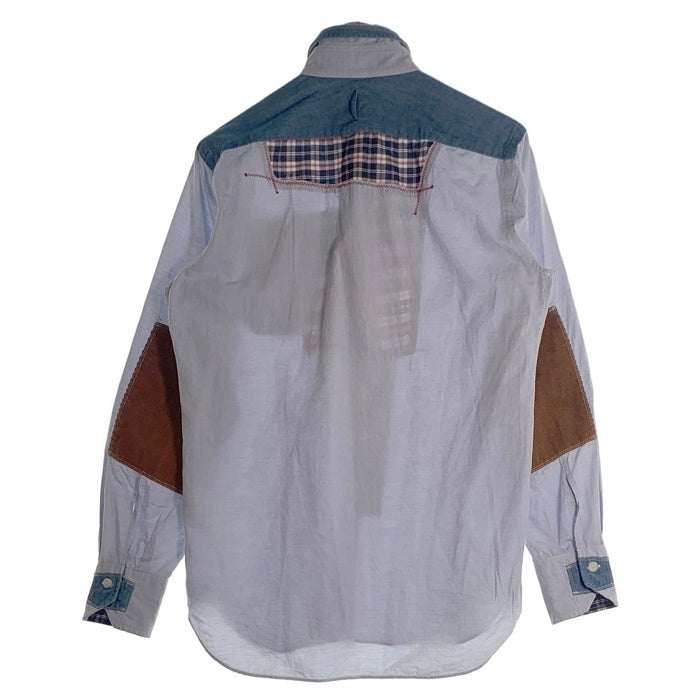JUNYA WATANABE ジュンヤワタナベ COMME des GARCONS MAN コムデギャルソン マン パッチワーク 長袖 シャツ ライトブルー Size S 福生店