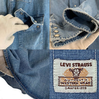 LEVIS リーバイス コットン 長袖 ウエスタン デニムシャツ ライトブルー 001L7-0000 Size S 福生店