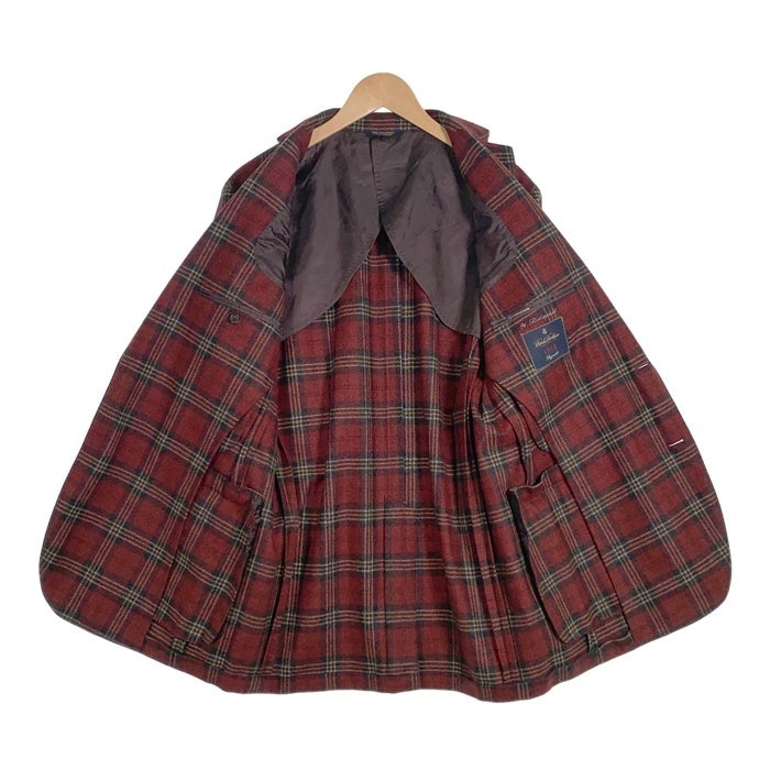 Brooks Brothers ブルックスブラザーズ ウール チェック柄 2B テーラードジャケット レッド ネーム刺繡 Size 42R 福生店