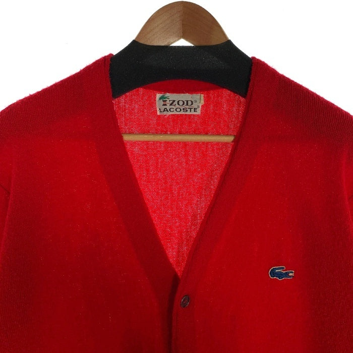 70's LACOSTE ラコステ IZOD アイゾッド アクリル カーディガン レッド Size L 福生店