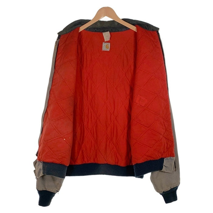 80's Carhartt カーハート ダック地 ウエスタンヨーク ワークジャケット グレー 100周年 赤キルティングライナー Size L 相当 福生店