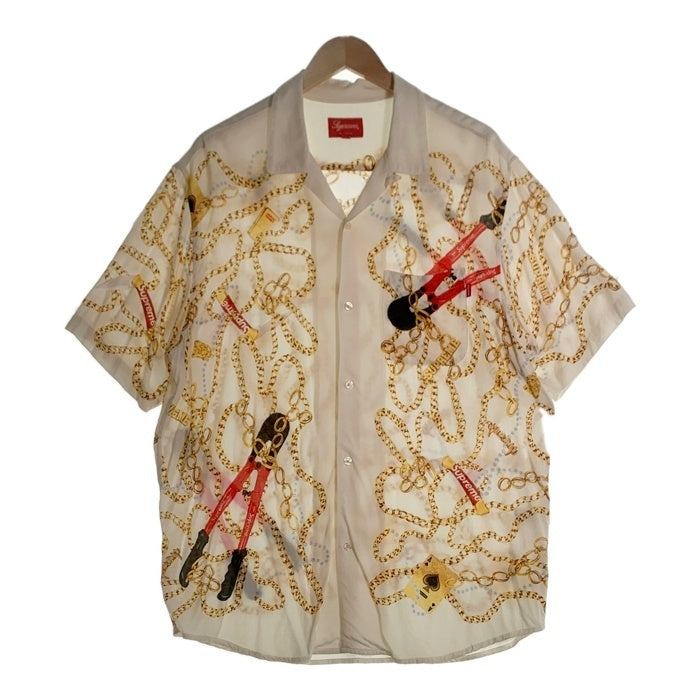 SUPREME シュプリーム 20AW Chains Rayon S/S Shirt チェインズ レーヨン 半袖 シャツ ナチュラル ゴールド Size L 福生店
