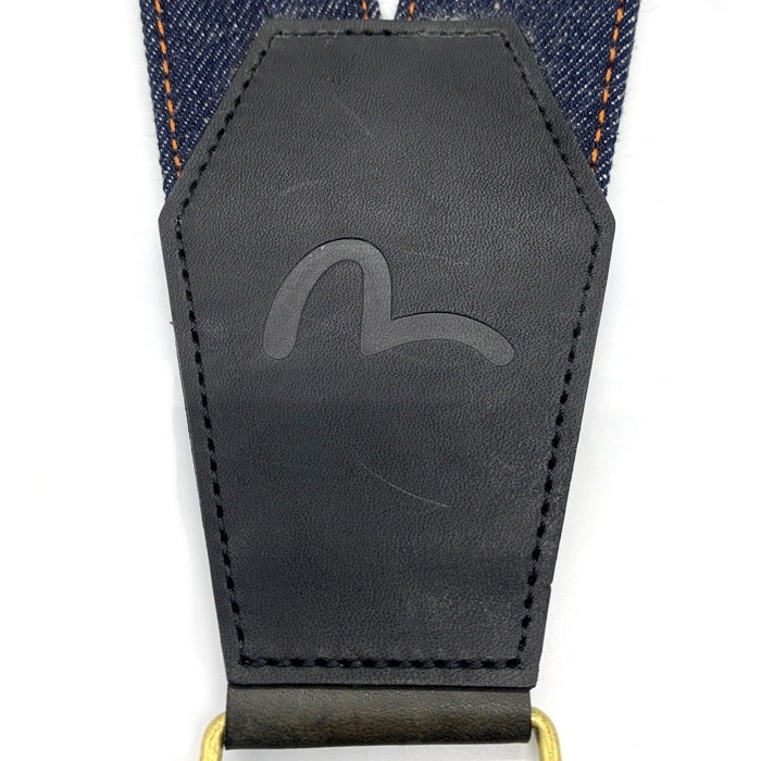 EVISU エヴィス チェック 革 デニム サスペンダー 福生店