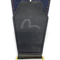 EVISU エヴィス チェック 革 デニム サスペンダー 福生店