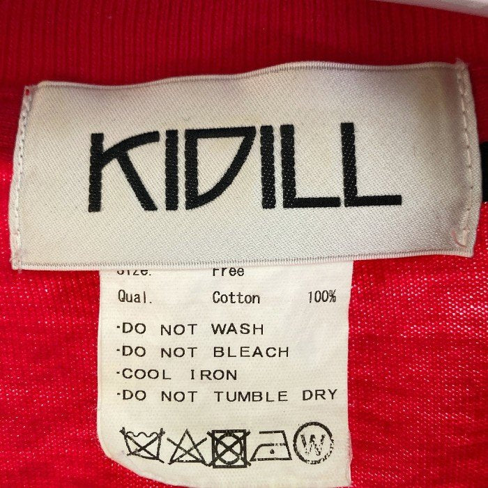 KIDILL キディル  KL357 18AW 秩序刺繍オーバーサイズシャツ  Tシャツ レッド sizeF 瑞穂店