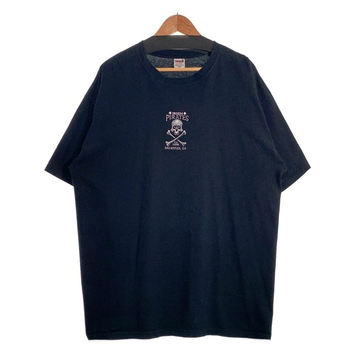 00's IRISH PIRATES FOR HIRE スカルボーン プリントTシャツ ブラック 2005コピーライト anvil Size 2XL 福生店