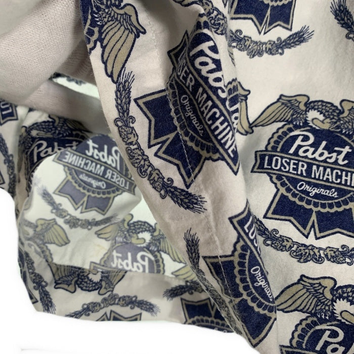 Pabst Blue Ribbon パブストブルーリボン LOSER MACHINE ルーザーマシーン 半袖 シャツ ホワイト ブルー Size M 福生店
