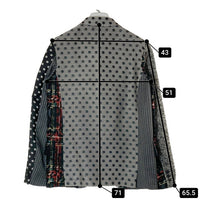 COMME des GARCONS HOMME PLUS コムデギャルソンオムプリュス PJ-J081 AD2012 異素材切替 花柄チェック 水玉 4つボタン テーラードジャケット ブラック sizeS 瑞穂店