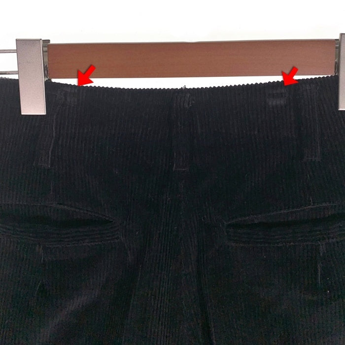 80's STUSSY ステューシー 2タック 太畝コーデュロイ テーパードスラックス パンツ ブラック USA製 黒タグ Size 29 福生店