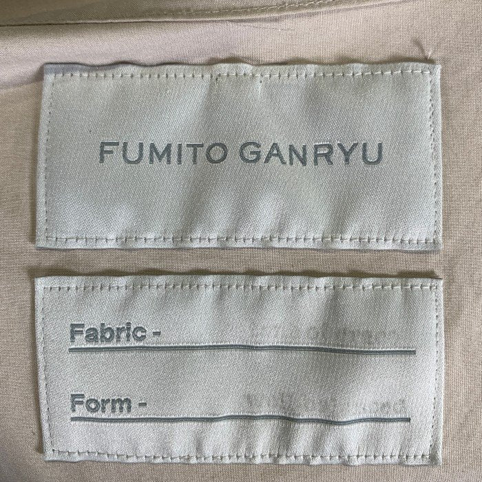 FUMITO GANRYU フミトガンリュウ BANDED COLLAR SHIRT バンドカラー 比翼 デザインシャツ ベージュ 半袖 Fu1-Sh-10 Size 2 福生店