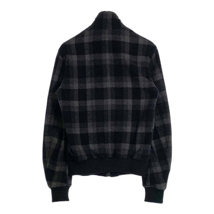 DOLCHE&GABBANA ドルチェアンドガッバーナ ウール チェック柄 ジップアップジャケット リブ ロゴプレート ブラック Size 48 福生店