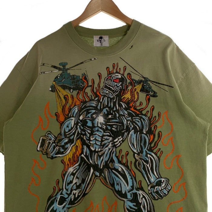 Warren Lotas ウォーレンロータス IIQUID METAL ダメージ加工 半袖 Tシャツ グリーン Size L 福生店