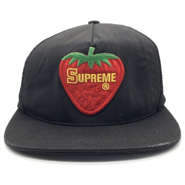 SUPREME シュプリーム 17SS Strawberry Mesh Back 5-Panel ストロベリー メッシュバック 5パネルキャップ ブラック 福生店