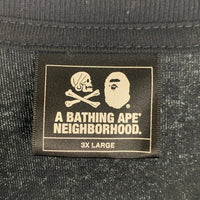 A BATHING APE アベイシングエイプ NEIGHBORHOOD ネイバーフッド プリントTシャツ ブラック 001TEJ231901C Size 3XL 福生店