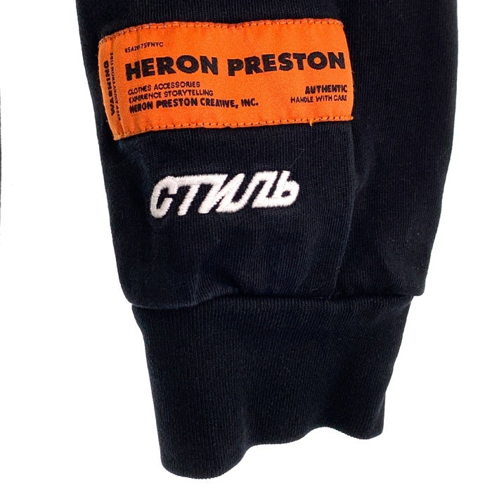HERON PRESTON ヘロンプレストン 刺繡 ロングスリーブTシャツ ブラック HMAB002S19600045 Size M 福生店