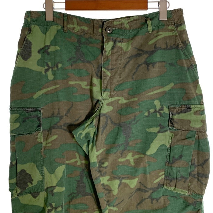 60’s U.S.ARMY 米軍 ジャングルファティーグ ミリタリーカーゴパンツ リーフカモ RAPIDファスナー 68年会計 Size ｗ84cm 福生店