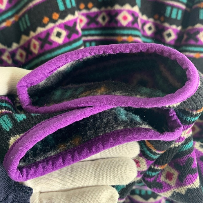 L.L.Bean エルエルビーン Sweater Fleece Pullover セーターフリースプルオーバー ジャケット ニット スナップ ブラック パープル Size XL-R 福生店