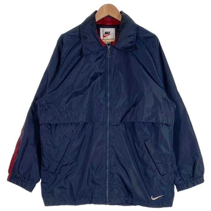 90’s NIKE ナイキ ナイロン ジップアップジャケット ネイビー レッド Size L 福生店