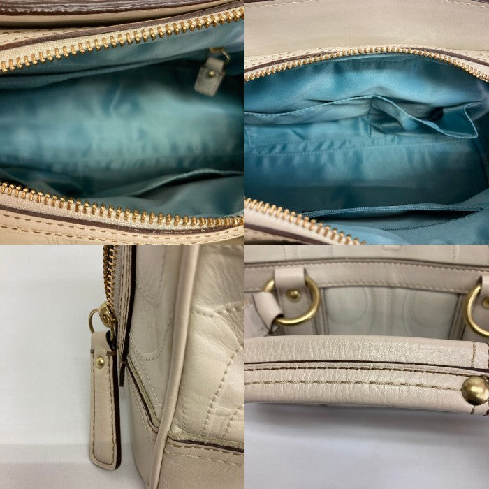 COACH コーチ 11639 ハンドバッグ シグネチャー ターンロック レザー ホワイト 瑞穂店