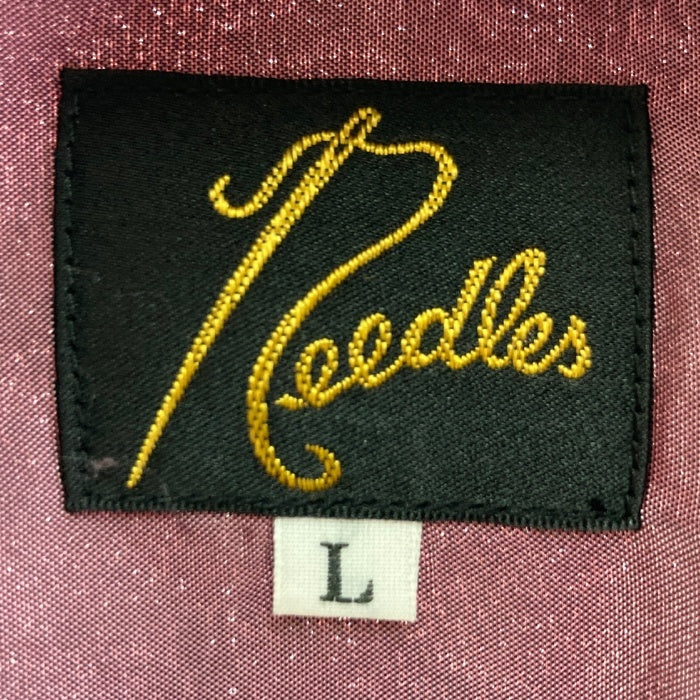 Needles ニードルズ MR240 S/S One-Up Shirt Papillon オープンカラーシャツ パピヨン柄 ジャガード織 ピンク sizeL 瑞穂店