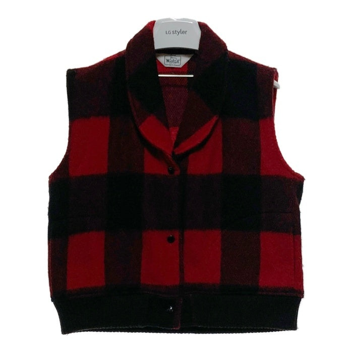 Woolrich ウールリッチ 730 ウール オンブレチェック ベスト レッド sizeM 瑞穂店