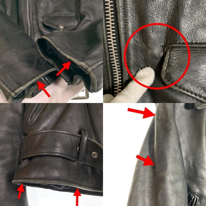 Schott ショット 613 ワンスター レザー ダブルライダースジャケット ブラック Size 38 福生店