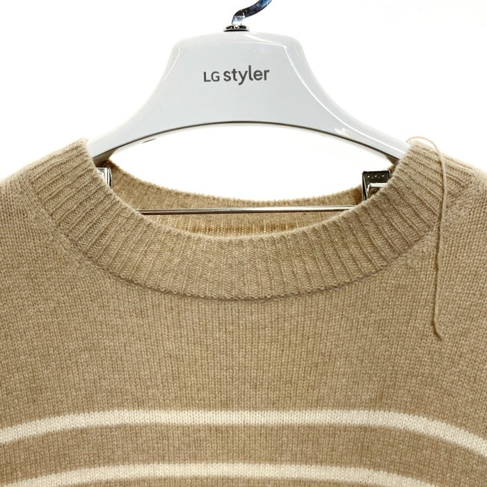 MASU エムエーエスユー 19AW PABLO SWEATER パブロ ウール ボーダーニットセーター ベージュ ホワイト MUFW-KN0291 Size 46 瑞穂店