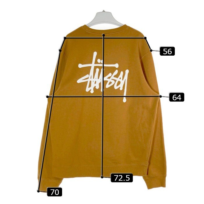 STUSSY ステューシー ビッグロゴプリント スウェット トレーナー ブラウン sizeXL 瑞穂店