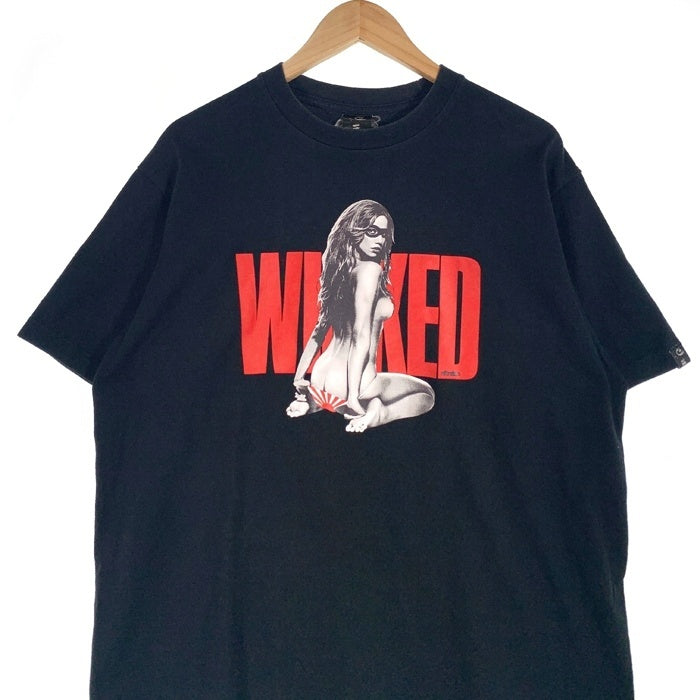 NITRAID ナイトレイド プリント Tシャツ ブラック 女性 Size XL 福生店