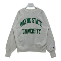 90's Champion チャンピオン WAYNE STATE UNIVERSITY リバースウィーブ スウェットトレーナー グレー USA製 トリコ刺繡 Size L 瑞穂店