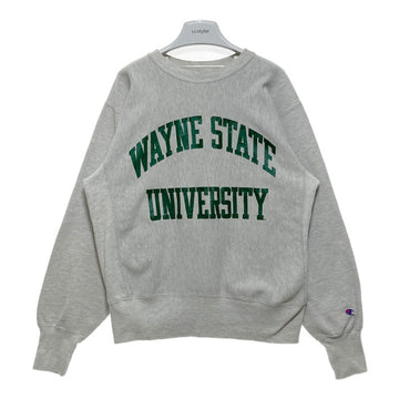 90's Champion チャンピオン WAYNE STATE UNIVERSITY リバースウィーブ スウェットトレーナー グレー USA製 トリコ刺繡 Size L 瑞穂店
