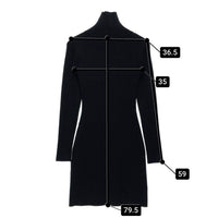 Darich ダーリッチ ハーフジップリブニットワンピース ブラック sizeL 瑞穂店