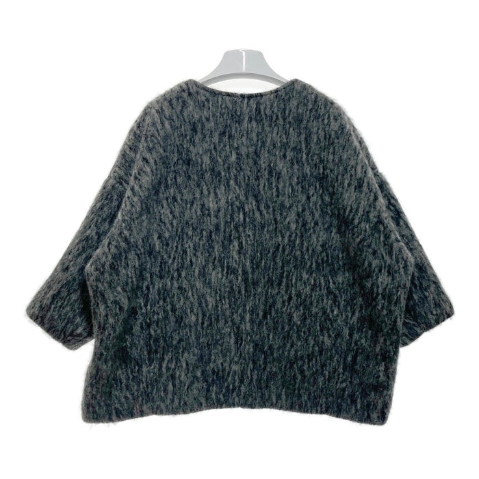 Lajour ラジュール ウール シャギー ノーカラージャケット グレー sizeF 瑞穂店