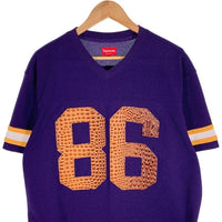 SUPREME シュプリーム 22SS Faux Croc Football Jersey クロコダイルフェイクレザー フットボールジャージ トップ パープル Size XL 福生店