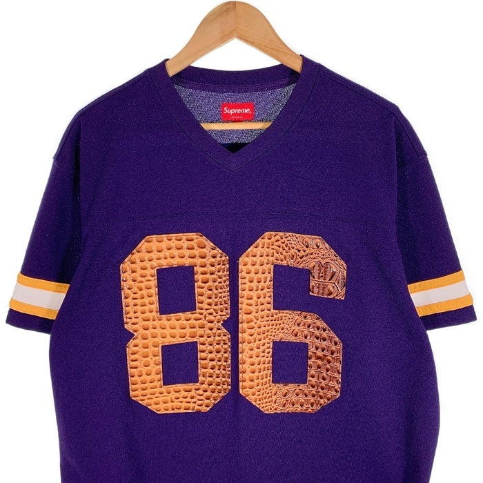 SUPREME シュプリーム 22SS Faux Croc Football Jersey クロコダイルフェイクレザー フットボールジャージ トップ パープル Size XL 福生店