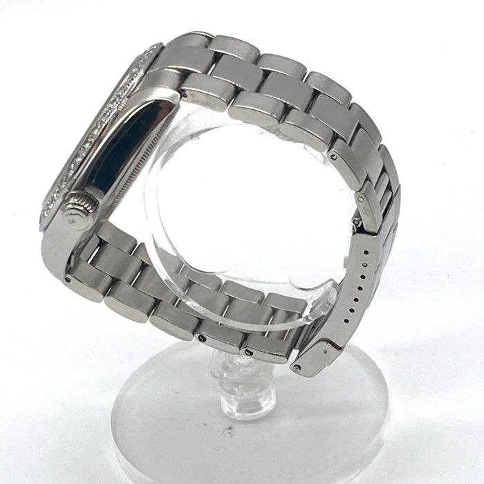 A BATHING APE アベイシングエイプ BAPEX ベイプックス B0708 G073 クリスタルベゼル 黒文字盤 腕時計 シルバー 瑞穂店