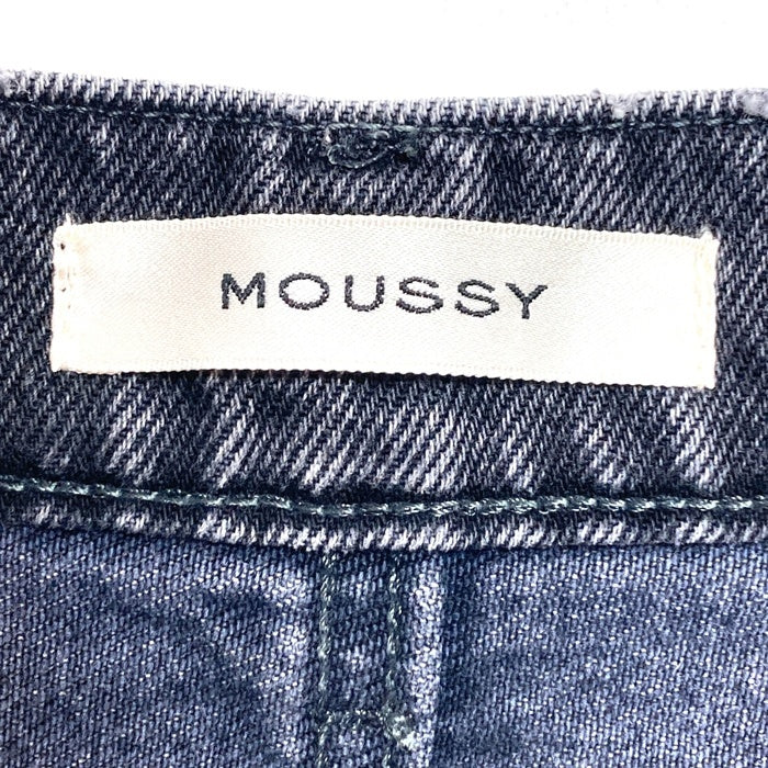 MOUSSY マウジー CUT OUT WIDE STRAIGHT カットアウトワイドストレートデニム ブラック size23 瑞穂店