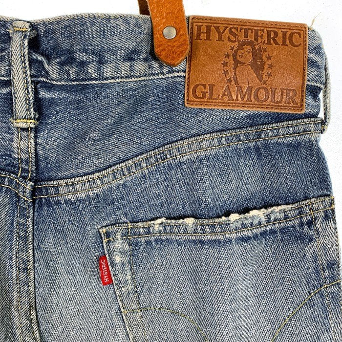 HYSTERIC GLAMOUR ヒステリックグラマー デニムトートバッグ インディゴ スタッズ プリント リペア加工 福生店