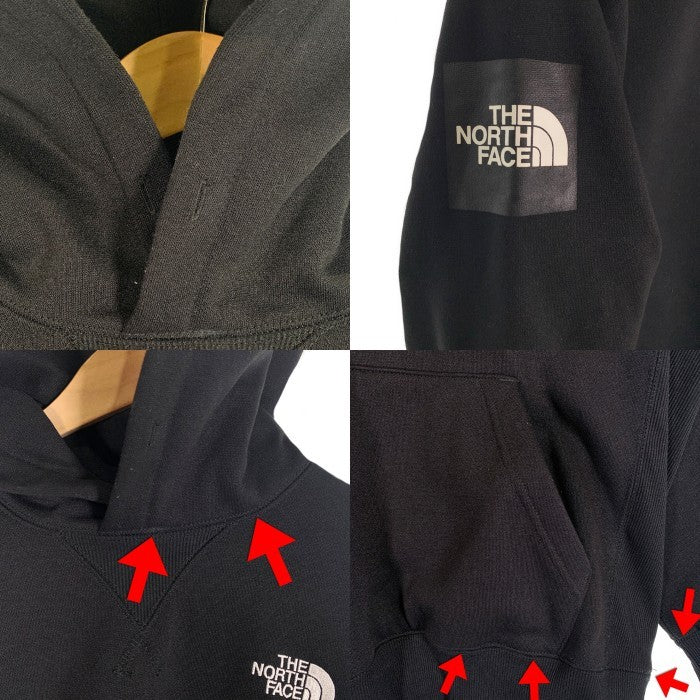 THE NORTH FACE ノースフェイス SQUARE LOGO HOODIE スクエアロゴ フーディ スウェットパーカー ブラック NT61835 Size M 福生店