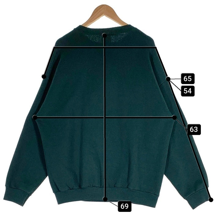 90's NFL GREEN BAY PAKERS グリーンベイ・パッカーズ フロッキープリント クルーネックスウェットトレーナー グリーン USA製 Size L/XL 福生店