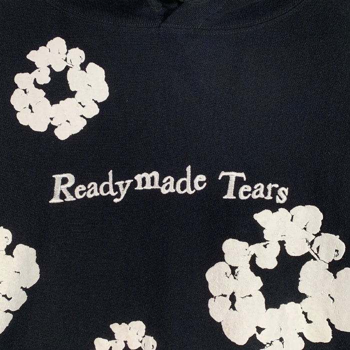 READYMADE レディメイド DENIM TEARS デニムティアーズ COTTON WREATH HOODIE コットンリースフーディ プルオーバースウェットパーカー ブラック ホワイト RE-DT-BK-00-00-08 Size L 福生店