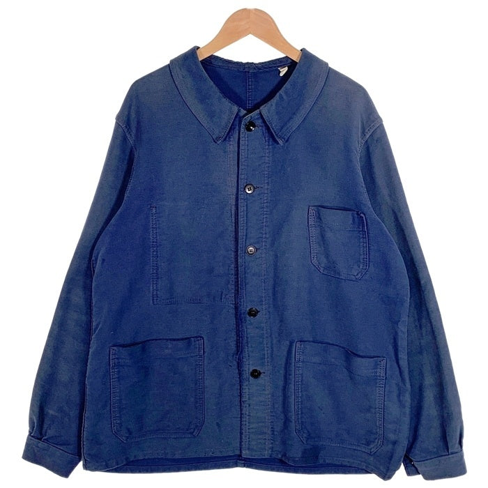 70's モールスキン French Work Jacket フレンチ ワーク ジャケット ブルー Size XL相当 福生店